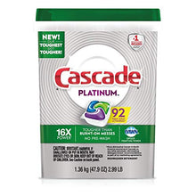 Load image into Gallery viewer, Cascade Platinum Dishwasher Detergent 92 Scent ActionPacs Net Wt 51.2 Ounce