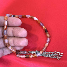 Load image into Gallery viewer, 33 Beads of Yemen Islamic Tasbih Aqeeq Aqiq (Agate) Stones Prayer Bead, Yemeni Muslim Tesbih Taspih, 13 x 7 mm | Yemeni Aqeeq Stone