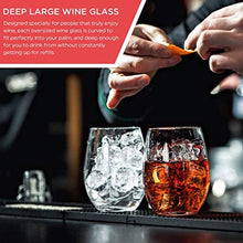 Load image into Gallery viewer, Chef's Star Elegant Glass Stemless Wine Glasses for Red or White Wine Heavy Base Ideal For Cocktails & Scotch Perfect For Homes & Bars 15 oz, Set of 2