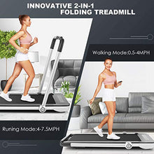 Load image into Gallery viewer, FUNMILY Folding Treadmill,Under Desk Treadmill for Home,2 In1 Running&Walking&Jogging Portable Machine with Bluetooth Speaker&Remote Control,Built-in 5 Modes&12 Programs,Installation-Free (Silver)