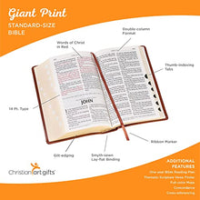 Load image into Gallery viewer, KJV Holy Bible, Giant Print Standard Size Faux Leather Red Letter Edition - Ribbon Marker, King James Version, Medium Brown