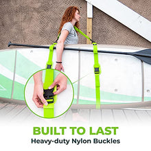 Load image into Gallery viewer, Gradient Fitness Kayak/Paddle Board/Surfboard Shoulder Strap | Hands-Free SUP Carrying Strap Boards with Padded Shoulder Sling, Paddle Carrier & Metal Accessories (Green)