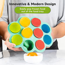 Load image into Gallery viewer, Silicone Baby Food Freezer Tray with Clip-on Lid - Breast Milk Trays for Freezer - Baby Food Containers - Baby Food Trays for Freezing, Dishwasher, Microwave, BPA-Free Baby Food Storage (Alpine Green)