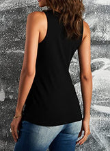 Load image into Gallery viewer, Zecilbo Womens Scoop Neck Sleeveless Ribbed Zipper Tank Top Summer Basic Solid Color Slim Fit Tank Shirts