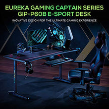Load image into Gallery viewer, EUREKA ERGONOMIC Gaming Desk 60" Home Office Computer Desk, New Polygon Legs Design, Captain Series (60 Inch, Black)