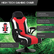 Load image into Gallery viewer, X Rocker Falcon Pedestal PC Office Gaming Chair, 32" x 25" x 42", Black/Red