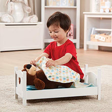 Load image into Gallery viewer, Melissa & Doug Mine to Love Wooden Play Bed for Dolls, Stuffed Animals - White (8.7â€H x 9.1â€W x 20.7â€L Assembled)