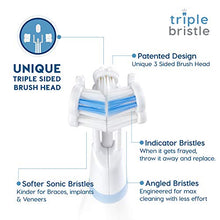 Load image into Gallery viewer, Triple Bristle Best Sonic Electric Toothbrush - Whiter Teeth & Brighter Smile - Rechargeable 31,000 VPM Tooth Brush is Unique & Patented 3 Brush Head Design - Perfect Angle Bristles Clean Each Tooth