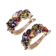 Load image into Gallery viewer, Vanessa Rose Gold Multi Gemstone Jewelry Sets for Women,Sparkling Garnet Amethyst Morganite Peridot Topaz (Not Clip On Earrings)