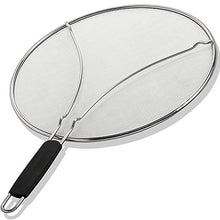Load image into Gallery viewer, Grease Splatter Screen for Frying Pan 13" - Stops 99% of Hot Oil Splash - Protects Skin from Burns - Splatter Guard for Cooking - Iron Skillet Lid Keeps Kitchen Clean - Stainless Steel