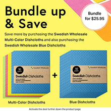Load image into Gallery viewer, Swedish Wholesale Swedish Dish Cloths - 10 Pack Reusable, Absorbent Hand Towels for Kitchen, Counters & Washing Dishes - Cellulose Sponge Cloth - Eco Friendly Gifts - Assorted