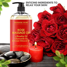 Load image into Gallery viewer, MAJESTIC PURE Sore Muscle Massage Oil, Coconut Massage Oil, Rose Massage Oil, and Eucalyptus Mint Massage Oil (8 fl oz Each) Bundle