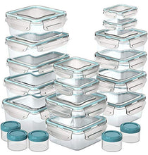 Load image into Gallery viewer, Razab 35 Pc Set Glass Food Storage Containers with Lids - Glass Meal Prep Containers Airtight Glass Bento Boxes BPA-Free 100% Leak Proof (15 lids,15 glass & 5 Plastic Sauce/Dip Containers)