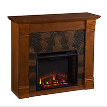 Load image into Gallery viewer, SEI Furniture Elkmont Earth Tone Tile Electric Fireplace, Salem Antique Oak