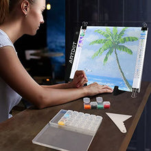 Load image into Gallery viewer, ARTDOT A4 LED Light Pad for Diamond Painting, USB Powered Light Board Kit, Adjustable Brightness with Detachable Stand and Clips