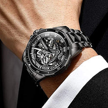 Load image into Gallery viewer, Skeleton Mens Watch Automatic Mechanical Self Winding Luxury Sapphire Crystal Tungsten Steel Waterproof Luminous Dress Wrist Watch