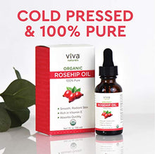 Load image into Gallery viewer, Organic Rosehip Seed Oil for Face - 100% Pure Cold Pressed Facial Oil, Reduces the Appearance of Scars, Natural Non-Greasy Moisturizing Serum for Dry and Sensitive Skin, 1 oz