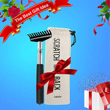 Load image into Gallery viewer, Oversized Portable Extendable Back Scratcher, Upgraded Metal Stainless Steel Telescoping Back Scratcher Tool with Canvas Carrying Bag (Black)