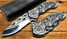 Load image into Gallery viewer, Folding Pocket Knife 8" Spring Assisted Tactical Knife with Stainless Steel 3" Blade for Tactical Rescue, Self Defense, Hunting, Survival Glass Breaker Knives by Super Knife (Chrome)