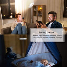 Load image into Gallery viewer, 2 Pcs, 1 Pearl White+1 Silvery Grey, JOOFO Floor Lamp,30W/2400LM Sky LED Modern Torchiere 3 Color Temperatures Super Bright Floor Lamps-Tall Standing Pole Light with Remote & Touch Control