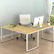 Load image into Gallery viewer, SHW Home Office 55"x60" Large L Shaped Corner Desk, Oak