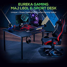 Load image into Gallery viewer, EUREKA ERGONOMIC 60 inch L Shaped Gaming Computer Desk, Multi-Functional Study Writing Corner Desk for Pc Gaming Home Office Laptop Computer Table, Black