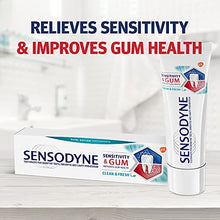 Load image into Gallery viewer, Sensodyne Sensitivity & Gum Sensitive Toothpaste for Gingivitis & Treatment, Clean & Fresh, 3.4 Oz, Pack of 4