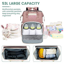 Load image into Gallery viewer, Baby Diaper Backpack, Insulated Bottle Warmer Newborn Registry for Baby Shower Gifts, Christmas Bags for Girls Boys, Multifunction Travel Stuff Maternity New Mom Gifts for Women (Pink Box)