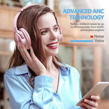 Load image into Gallery viewer, ZIHNIC Active Noise Cancelling Headphones, 40H Playtime Wireless Bluetooth Headset with Deep Bass Hi-Fi Stereo Sound,Comfortable Earpads for Travel/Home/Office (Rose Gold)
