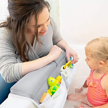 Load image into Gallery viewer, Bath Kneeler and Elbow Rest Pad, 1.75 inch Extra Thick Baby Bath Kneeling Pad and Elbow Pad for Bathtub. Bath Tub Elbow Pad with Infant Toy and Baby Accessories Organizer, Grey