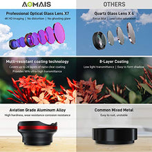 Load image into Gallery viewer, Phone Camera Lens, AOMAIS Pro Camera Lens Kit Compatible with iPhone/Samsung/Google Pixel etc, Macro and Wide Angle Lens with LED Light, Quick-Release Lanyard & Travel Case