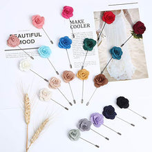 Load image into Gallery viewer, HANPABUM 20 Pieces Men's Lapel Pins Handmade Camellia Flower Boutonniere Stick for Suits Wedding