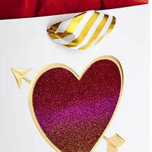 Load image into Gallery viewer, Hallmark Signature 10" Large Valentine's Day Gift Bag with Tissue Paper (Glitter Heart)