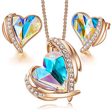 Load image into Gallery viewer, CDE Love Heart Necklace and Earrings Sets