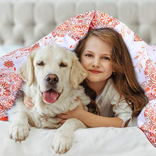 Load image into Gallery viewer, uxcell Twin 2-Piece Bohemian Orange Comforter Sets - 3D Printed Bohemia Themed - All-Season Down Alternative Quilted Duvet - Reversible Design - Includes 1 Comforter, 1 Pillow Case