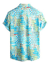 Load image into Gallery viewer, VATPAVE Mens Floral Hawaiian Shirts Short Sleeve Button Down Beach Shirts X-Large Sky Blue
