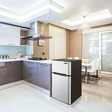 Load image into Gallery viewer, Euhomy Mini Fridge with Freezer, 3.2 Cu.Ft Compact Refrigerator with freezer, 2 Door Mini Fridge with freezer, Upright for Dorm, Bedroom, Office, Apartment- Food Storage or Drink Beer, Silver