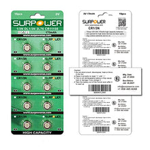 Load image into Gallery viewer, SURPOWER CR1/3N 3V Lithium Battery DL1/3N,CR1-3N,1/3N, 2L76 10 Pack 【5-Year Warranty】