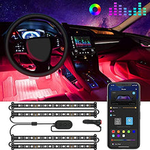 Load image into Gallery viewer, Govee Interior Lights for Car, App Control Smart Car Lights with DIY Mode and Music Mode, Waterproof LED Interior Lights with 2 Lines Design, RGB Under Dash Car LED Lights with Car Charger, DC 12V