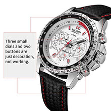 Load image into Gallery viewer, MEGIR Men Analog Luminous Casual Fashion Quartz Watch with PU Strap Big Dial Calendar for Business Work School Outdoor ML1010GBK-7
