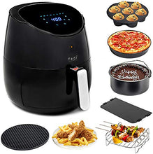 Load image into Gallery viewer, Yedi Total Package Air Fryer XL, 5.8 Quart, Deluxe Accessory Kit, Recipes, Black