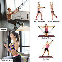 Load image into Gallery viewer, Letsfit Resistance Bands Set, Exercise Bands with Handles, Training Tubes with Door Anchor & Ankle Straps for Resistance Training, Physical Therapy, Home Workout, Yoga, Pilates Stackable up to 150 lb