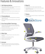 Load image into Gallery viewer, Humanscale Diffrient World Chair | Pinstripe Black Mesh Seat and Back | Black Frame with Black Trim | Height-Adjustable Duron Arms | Standard Foam Seat, 3" Carpet Casters, and 5" Cylinder