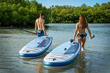 Load image into Gallery viewer, Boardworks Lūnr Inflatable Stand-Up Paddle Board (iSUP) | SUP Package Includes Three Piece Paddle, Carry Bag, Leash, Phone Case and Pump (SUP) Complete Kit | 10’5”, Blue/White