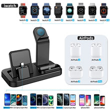 Load image into Gallery viewer, 3 in 1 Charging Station for Apple Products, Removable Charging Stand for iPhone Series AirPods Pro/3/2/1, Charging Dock for Apple Watch SE/7/6/5/4/3/2/1(with 10W Adapter and Cable)(Black)