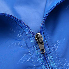 Load image into Gallery viewer, Sunyastor Raincoat Men's Women Waterproof Outdoor Hooded Sun-Proof Quick Dry Athletic Trench Jacket Ultra-Light Windbreaker Blue