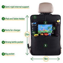 Load image into Gallery viewer, Car Seat Protector + Rear Seat Organizer For Kids - Waterproof & Stain Resistant Protective Backseat Kick Mat W/Storage Pockets & Tablet Holder - Baby Travel Kickmat & Front/Back Seat Cover Set
