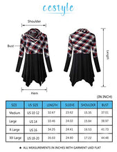 Load image into Gallery viewer, Cestyle Tunic Tops Women, Juniors Long Sleeve Turtle Neck Button Decor Pleated Form Fitting Shirt Fall Flowy Lightweight Pullover Sweatshirts Black and Red Small