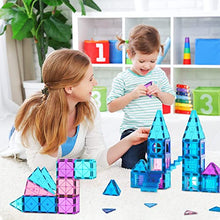 Load image into Gallery viewer, Magnetic Tiles 102Pcs, Magnetic Building Blocks Pretend Play Toys, Toy Castle Building Kit, Build Kids Creative-Thinking, Fine-Motor, Visual-Spatial & Emotional Skills