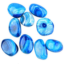 Load image into Gallery viewer, June&Ann Blue Agate Palm Stones, Healing Gemstone Therapy Worry Crystal Stones for Meditation Chakra Balancing Collection, Irregular Shape